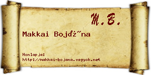 Makkai Bojána névjegykártya